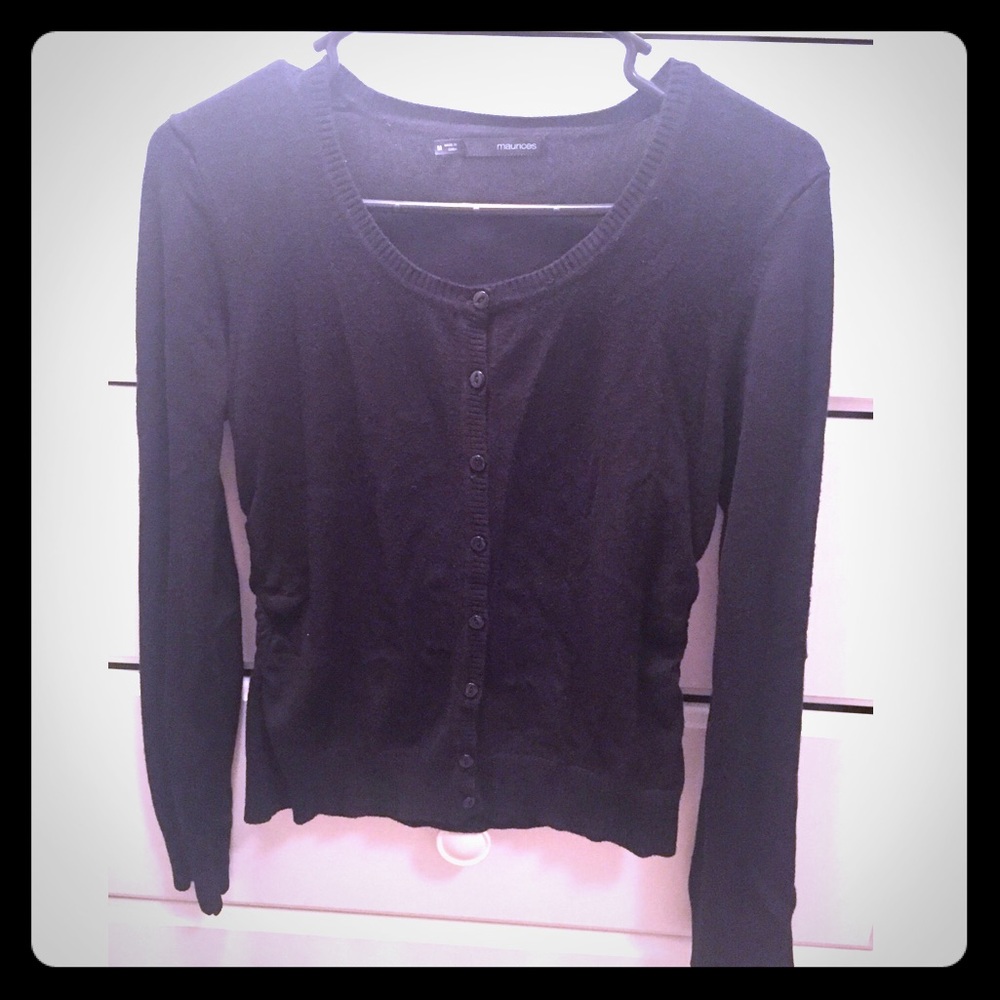 Classic black button up cardigan sweater